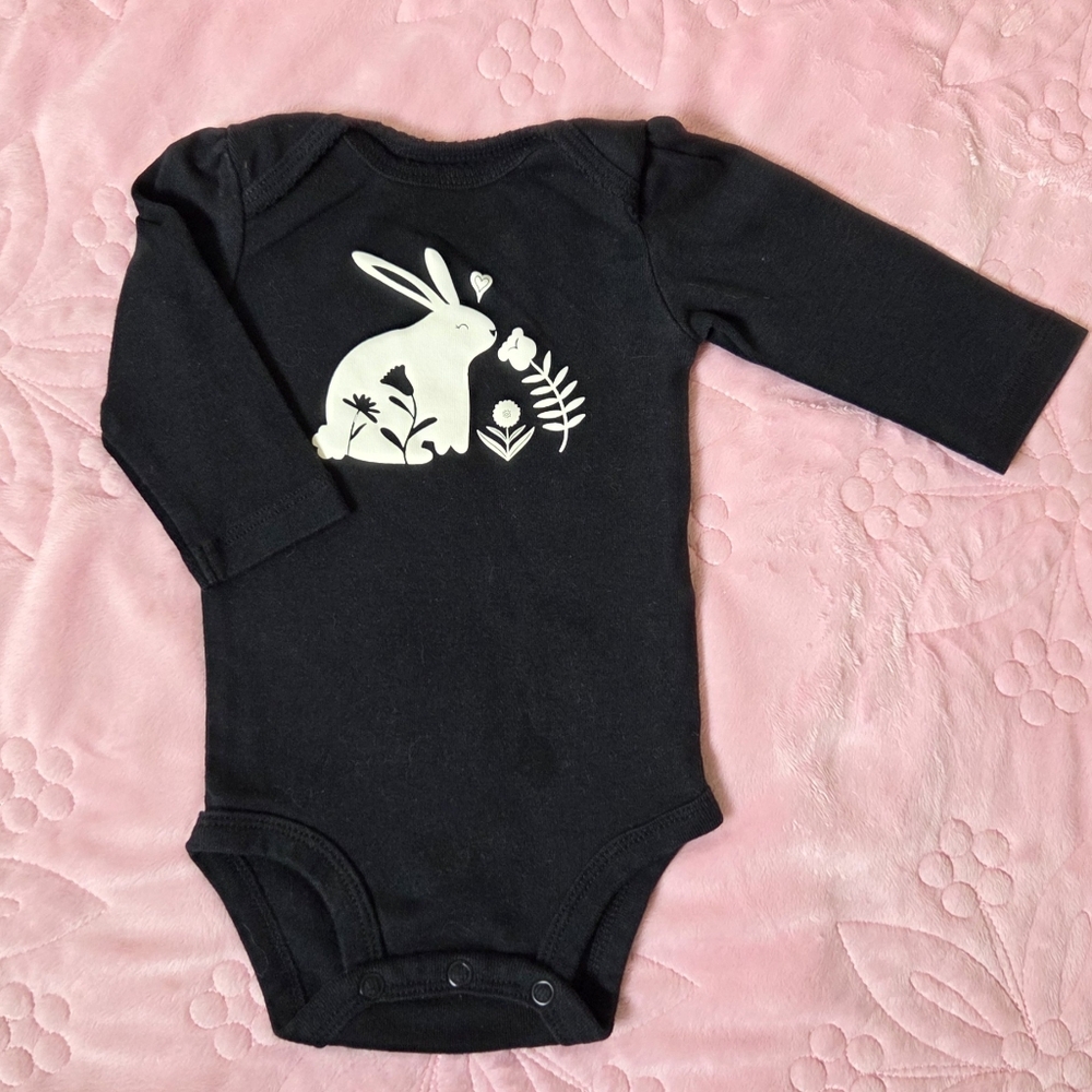 Carter's Black Bunny Graphic Bodysuit